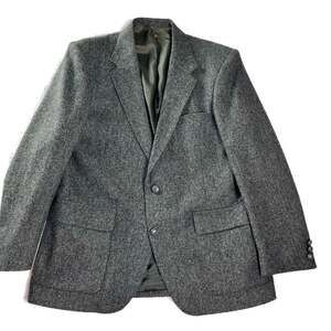 Farah WFT 100% Wool Tweed Blazer‎ Gray Herringbone Sport Coat Men's 42R